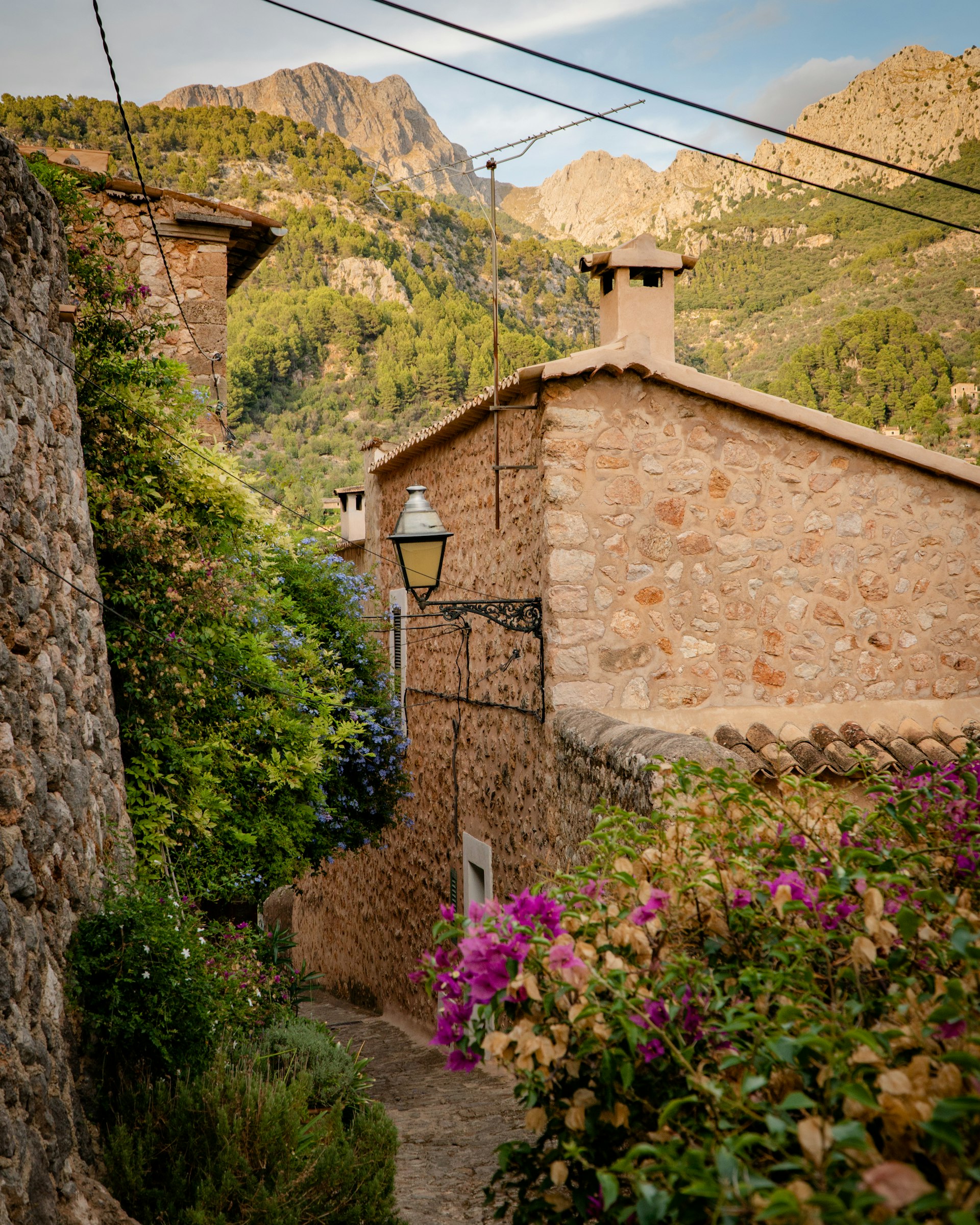 Haus umgeben von Blumen — Tramuntana-Dorf